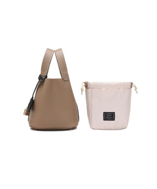 style code 【PADMA/パドマ】 キーチャーム付 本革ミニトートバッグ グレージュ