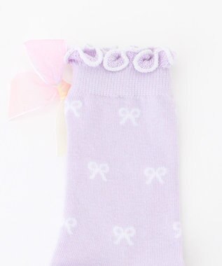 ANY KIDS 【3点セット】ソックス （ネコ） ラベンダー