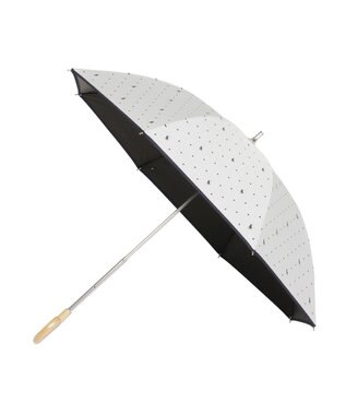 MOONBAT POLO RALPH LAUREN（ポロ ラルフローレン）晴雨兼用日傘 ドット 長傘 遮光率100％ 遮熱 UV オフホワイト