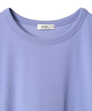 earth music&ecology 【接触冷感/洗濯機可】異素材ドッキングドロストチュニック Blue