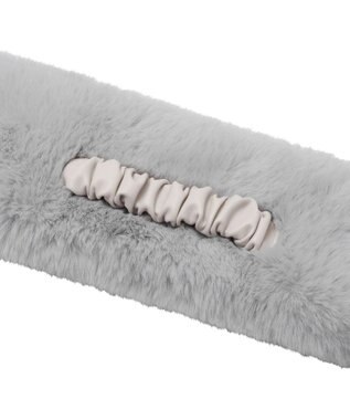 MOONBAT FURLA フェイクファーくしゅくしゅリボンマフラー ライトグレー