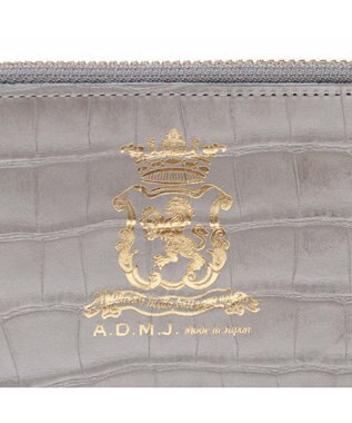 A.D.M.J. 【牛革】クロコ型押しオーガナイザーパース グリッジオ