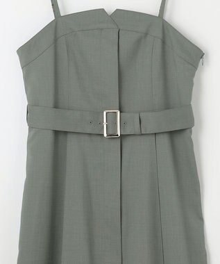 ANY SIS L 【2SET】ビスチェワンピース×シアーラッセルプルオーバーセット カーキ系