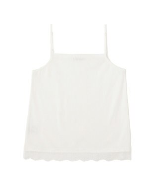 Green Parks ヒゲレーススクエアキャミソール Off White