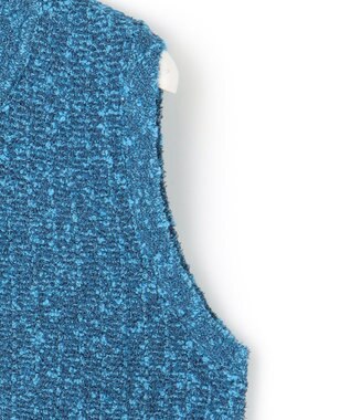 ICB 【洗える】 カラーニットツイード ベスト ブルーミックス系