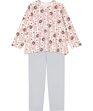 Wing パジャマ 【「plune.」(プルーン）コラボ】 長袖 長ズボン 綿100％ スムース素材 ゆったりシルエット かぶりタイプ 丸首 ルームウェア レディース EP5062 ウイング／ワコール