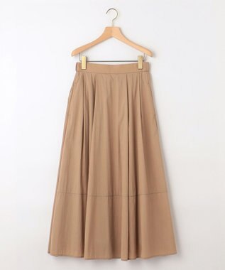 組曲 【洗える・後ろゴム】ナイロンリヨセルタフタ フレアスカート ベージュ系