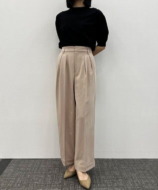 組曲 ウーステッドワイド パンツ ベージュ系