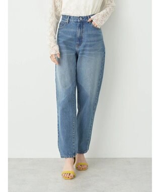 earth music&ecology ウ゛ィンテージ加工テーパードデニム Medium Indigo