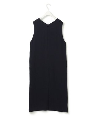 ICB L 【洗える】ライトダブルクロス Vネックワンピース ネイビー系