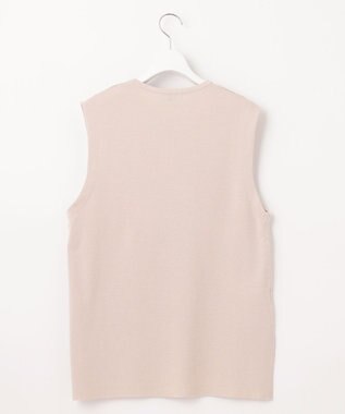J.PRESS LADIES 【洗える】COTTON ACETATE キーネック ニット ベスト ライトグレー系