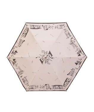 MOONBAT DAKS(ダックス) 晴雨兼用日傘 折りたたみ傘 街並み フワクール生地使用 ピンク