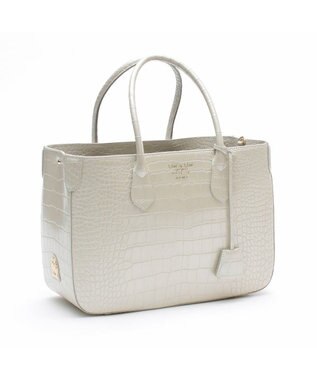 A.D.M.J. 【牛革】クロコダイル型押しトート32cm(Dカン付) ホワイトパール