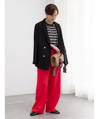 Te chichi マルチボーダーTシャツ ブラック