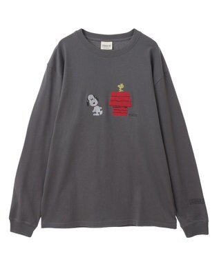 Green Parks ■ＰＥＡＮＵＴＳ　クロスステッチロンＴ Charcoal Gray