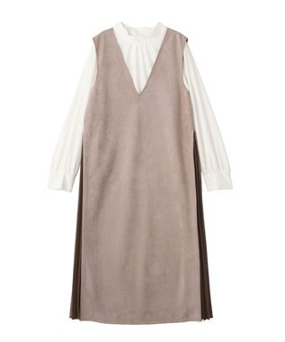 YECCA VECCA 【2点SET】ブラウスセットプリーツMIXジャンスカ Mocha