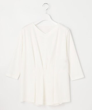 自由区 L 【放湿性/保湿性】イージートップス タックディテール カットソー アイボリー系