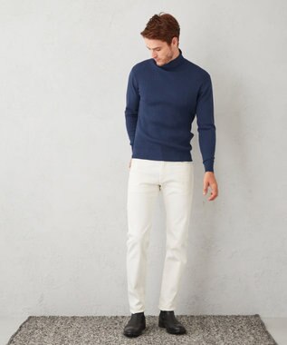 JOSEPH ABBOUD 【チクチクしない/イージーケア】SNOWYタートルネックニット ブルー系