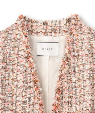 BEIGE， 【Oggi 4月号掲載】TEASEL / オーバーサイズツイードジャケット PINK MIX