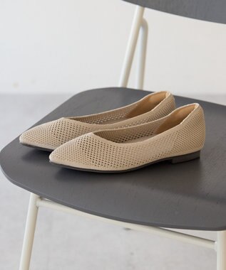 AMERICAN HOLIC 【整履き】メッシュニットフラットパンプス Black