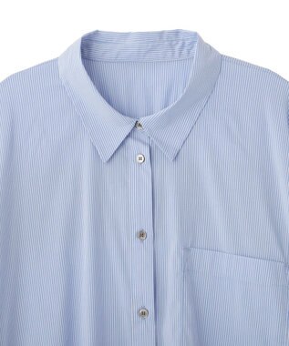 YECCA VECCA リブMIXストライプオーバーシャツ Stripe