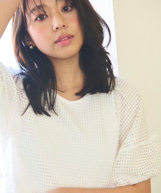 Feroux 【洗える】シアーチェックラッセル ワンピース ホワイト系