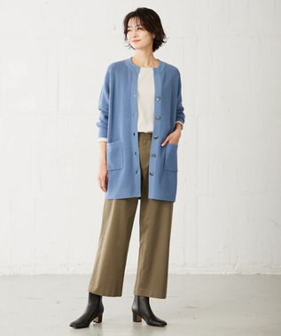 J.PRESS LADIES 【洗える】 ストレッチツイル セミワイド ベイカー パンツ カーキ系