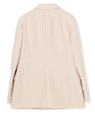 BEIGE， ERYTH / リネンストライプダブルジャケット Flax × Bordeaux