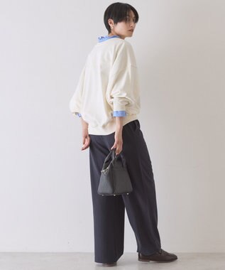 AMERICAN HOLIC 【イージーケア】ベイカーリラックスパンツ Stripe Navy