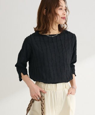 Green Parks ５分袖表面感カットプルオーバー