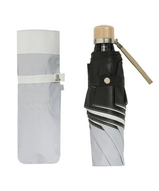 MOONBAT 【晴雨兼用日傘】ランバン コレクション（LANVIN COLLECTION） 折りたたみ日傘 グログランリボン グレー