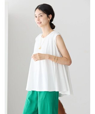 AMERICAN HOLIC 接触冷感バックフレアノースリーブプルオーバー Off White