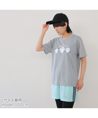 Mother garden しろたん ドライ ぱわー柄 Tシャツ 半袖 《灰色》  吸水速乾加工 レディース メンズ ユニセックス グレー