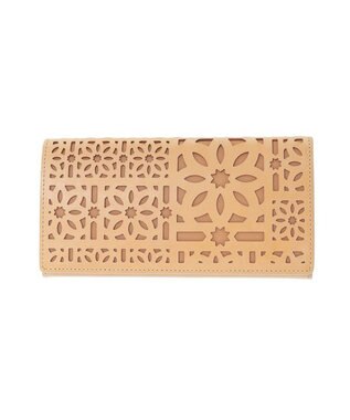 genten マルチカットワークミニ　長財布 ハニーベージュ