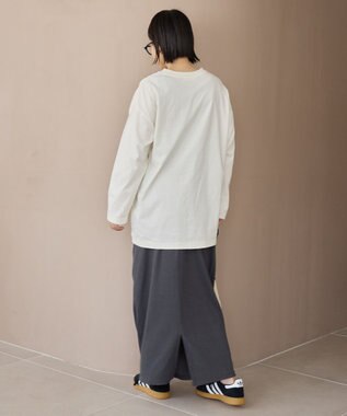 AMERICAN HOLIC ボックス箔プリントロングTシャツ Off White