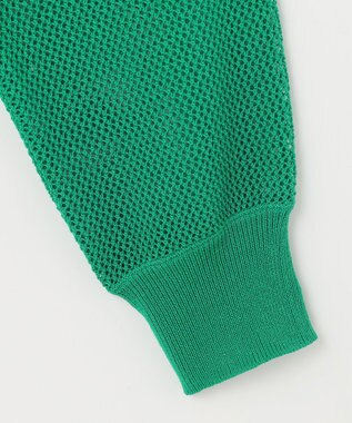 ANY L メッシュＶネックニットカーディガン グリーン