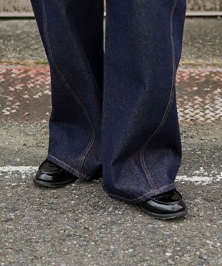 WEGO 【ユニセックス着用ITEM】カバーフィットフラップデニムパンツ デニムインディゴ