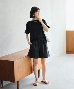 #Newans 【洗える/セットアップ可能】ハシゴレースハーフパンツ ブラック