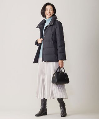 J.PRESS LADIES S 千鳥&グレンチェック ショート ダウン コート グレー系3