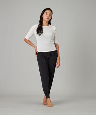 Chacott シアーワッフルハーフスリーブTシャツ オフホワイト
