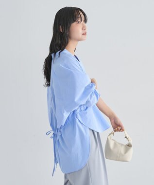 Green Parks スキッパーブラウス Sax