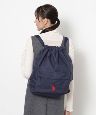 MOONBAT POLO RALPH LAUREN(ポロ ラルフローレン) 2WAYレインバッグカバー POLO PONY 撥水加工 レインバッグ ディープブルー