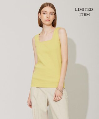 ICB L 【WEB限定・洗える】 ブロードステッチリブ タンクトップ イエロー系