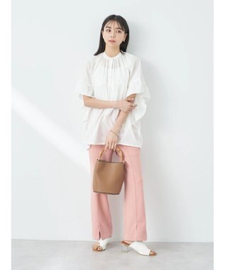 earth music&ecology カットツイルスリットセミフレアパンツ Pink