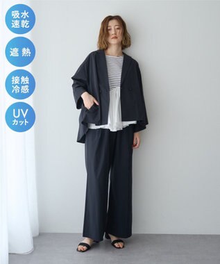 YECCA VECCA 【UVカット/接触冷感/遮熱】イージーワイドパンツ Black