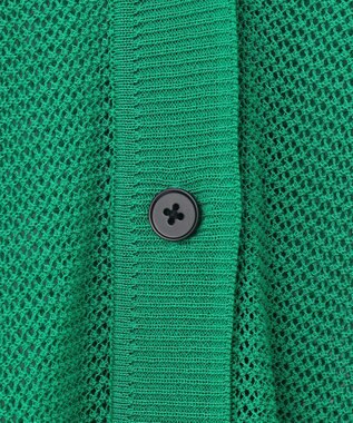 ANY L メッシュＶネックニットカーディガン グリーン