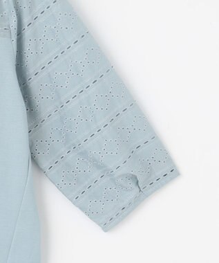 J.PRESS LADIES 【洗える】スムースジャージー 刺繍 カットソー ブルーグリーン系