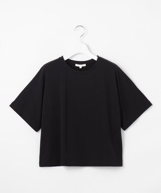 自由区 S 【接触冷感・UVカット・吸水速乾・抗菌防臭・洗える】ハイカウントクロップド丈 Tシャツ ブラック