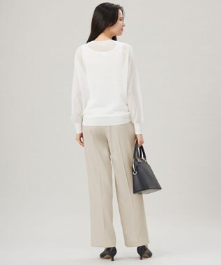 自由区 【洗える】シアーアセテート ニット オフホワイト