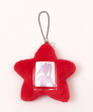 WEGO 【痛バ＆推し活グッズ】ふわふわスターIDフォトチャーム レッド